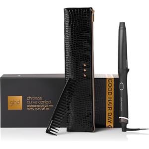 ghd Set Regalo Chronos Curve Conical Wand, Include Ferro Arricciacapelli, Pettine Antistatica e Custodia Termoresistente, Beach Waves Durature e 50% più Lucenti, Senza Danni da Calore, Spina EU