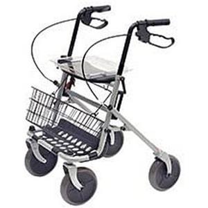 MOVI SpA Rollator 4 Ruote - Deambulatore Pieghevole con Sedile e Vassoio, Regolabile in Altezza