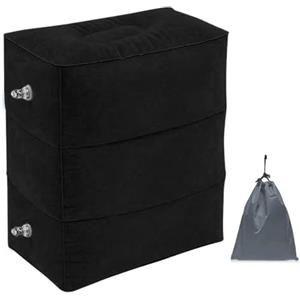 Yuandream Cuscino Gonfiabile per i Viaggi, Poggiagambe cuscino da Viaggio in Aereo Regolabile per piedi riposo per aerei, automobili, autobus, treni, ufficio, casa e Qualsiasi Viaggio