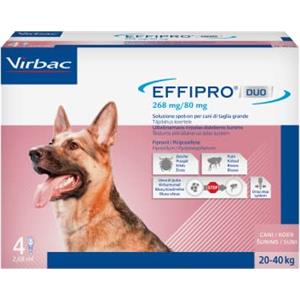 Virbac effripro duo cani large 20-40 kg; confezione da 4 pipette.