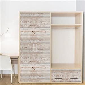 JOLIHOME Carta Adesiva Effetto Legno Vintage Carta da Parati Adesiva Vecchio Stile Autoadesiva Muro Carta Parati Adesiva Shabby Chic per Pareti Armadietti Cassetti Cucina Tavoli 44x500cm
