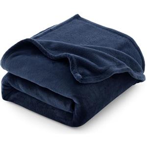 CozyLux Coperta Plaid Pile di Flanella 260gsm, Coperta Divano 130 x 150 cm, Coperta Letto Singolo Calda e Morbida - Blu Marino