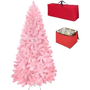 Totò Piccinni Albero di Natale Artificiale NOEL, Folto, Effetto Realistico, Rami a Gancio, Facile Montaggio, PVC, Ignifugo con Borsone (240 cm, Rosa)