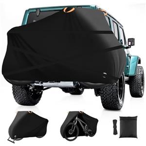 SIRUITON Copribici Trasporto 1-3 Bici, Tessuto Oxford 420D Impermeabile con Cinghie e Borsa, per Portabici Posteriore Auto (Nero, Adatto a 1 bicicletta)