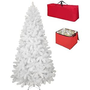 Totò Piccinni Albero di Natale Artificiale NOEL, Folto, Effetto Realistico, Rami a Gancio, Facile Montaggio, PVC, Ignifugo con Borsone (150 cm, Bianco)