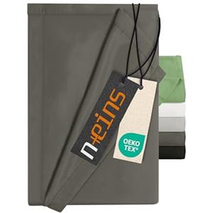 npluseins Lenzuolo senza elastico - Ultrasoft e super morbido - Lenzuolo per letto camper campeggio coperta da viaggio ultraleggero - lenzuolo 1628.2375 150 x 250 cm, antracite