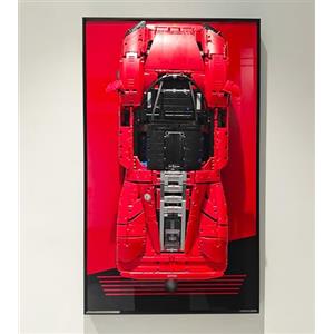 ICUANUTY Parete di presentazione per Lego Ferrari Daytona SP3 42143, Compatibile con Lego Ferrari Scala 1:8, Idea Regalo per Lego auto da parete appassionati, Solo Display Wallboard, 75 x 45 cm