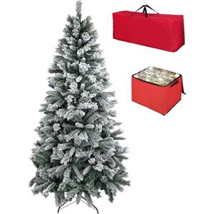 Totò Piccinni Albero di Natale INNEVATO, Folto, Effetto Neve Realistico, Incluso Borsone (240 cm, BERNA)