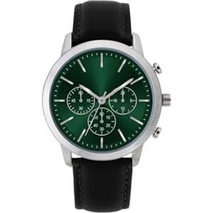 NUOVO Orologio da uomo classico cinturino in pelle moderno classico orologio al quarzo facile da leggere uomo business casual orologio minimalista, verde, Classico