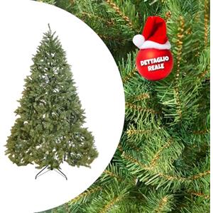 GIODICART Kensington Albero di Natale Realistico, Artificiale in PVC, Base in Metallo, Apertura ad Ombrello (Altezza 210 cm, 1915 rami, diametro max 139 cm)