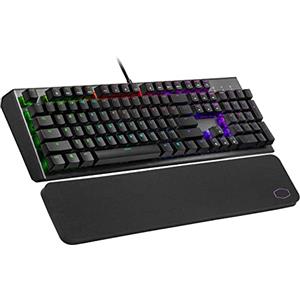 Cooler Master Tastiera meccanica da gioco CK550 V2 - Retroilluminazione RGB, Controlli al volo, Piastra superiore in alluminio e poggiapolsi inclusi - Layout ES/Red Switch