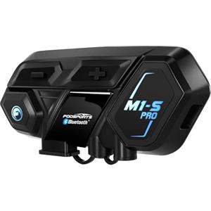 Fodsports M1-S PRO Interfono Moto V2.1, Interfono Casco Moto da 2000m per 8 Motociclisti, 5.0 Bluetooth Auricolare Moto con Condivisione Musicale, Audio Multitasking Cablato, Cancellazione del Rumore