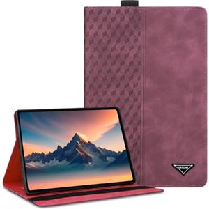 CXTCASE Custodia per iPad (A16) 11 Generazione 11 Pollici 2025/iPad 10 Generazione 10,9" 2022, Intelligente Tablet PU Cover per iPad (A16), Vino Rosso