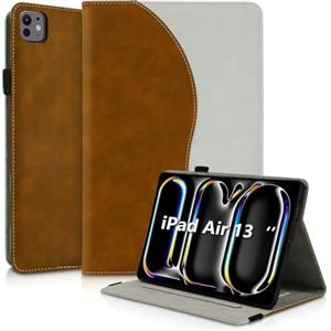 Succtopy Cover per iPad Air 13 Pollici M3/M2 (2025/2024) Custodia in Pelle PU con Funzione di Supporto Protettiva Case con Portapenne per iPad Air 13 Pollici M3/M2 (2025/2024) Marrone