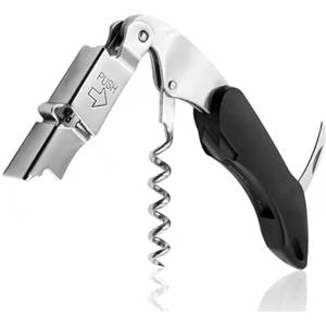 Allpeak Cavatappi da cameriere Cavatappi Professionali Apribottiglie - Coltello da Sommelier Vino acciaio inox Cavatappi lama corta capsule apribottiglie 3+1(Nero Profondo)