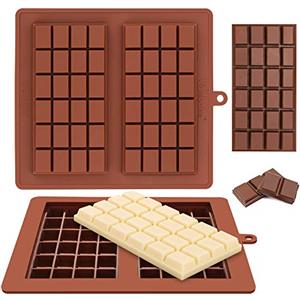 Webake Stampi in silicone per barrette di cioccolato, 2 pezzi, stampi per caramelle per barrette proteiche di cioccolato, stampi per caramelle a rilascio facile