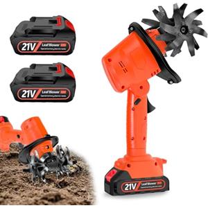 Aisny Motozappa a Batteria, 21V Motocoltivatore da Giardino con 2 Batterie 3000mAh Zappatrice Elettrica con 4 Lame in Metallo 10cm Larghezza di Lavoro 10cm Profondità di Lavoro 235 Giri/min Velocità