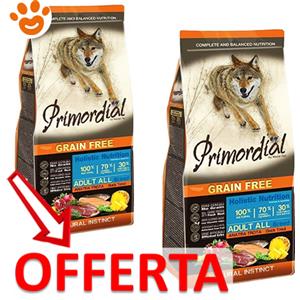 Primordial Dog Grain Free Adult Trota e Anatra - Offerta [PREZZO A CONFEZIONE] Quantità Minima 2, Sacco Da 12 Kg