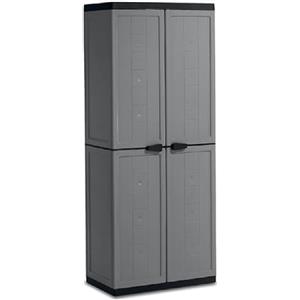 Keter Armadio Jolly Portascope, 3 Ripiani Regolabili, Grigio/Nero, 68x39x166H cm