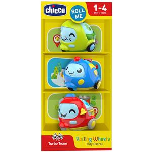 Chicco Turbo Ball City Patrol - Set di 3 Mini Veicoli a Forma di Palla per Bambini 1-4 Anni