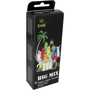 AMOR Preservativi Aromatizzati Big Mix - 30 pz, Lattice, Varietà di Forme e Trame