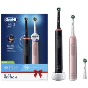 Braun Spazzolino elettrico Braun Oral-B Pro 3 3900N Gift Edition JAS22 Nero/Rosa [PRO 3 3900N BK/PK]