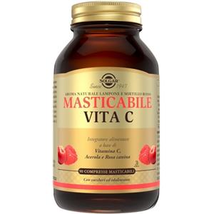 Solgar Vita C Masticabile - Integratore con Vitamina C, Acerola e Rosa Canina, 90 Compresse Masticabili