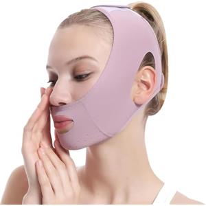XBFOCNH maschere riutilizzabili a V,doppio mento,per doppio mento e pelle del viso flaccida Viola