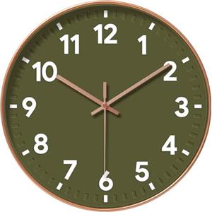 COMTEX Orologio da soggiorno minimalista moderno verde oliva orologio da camera da letto 30,5 cm