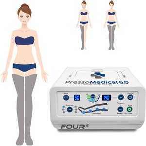 MESIS PressoMedical 6.0 - Pressoterapia con 6 Programmi, 4 Camere d'Aria e 2 Gambali