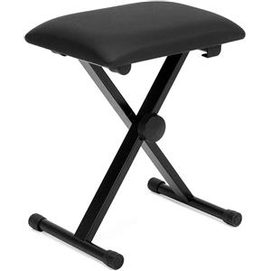 Bakaji Sgabello Panca Regolabile in Metallo per Tastiera Musicale, Pianoforte e Batteria - Struttura Pieghevole e Sedile Imbottito in Ecopelle