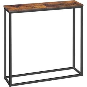 HOOBRO Tavolo Console da 75 cm, Consolle Ingresso, Tavolino da Divano Stretto, Tavolo Lungo per Corridoio, Entrata, Soggiorno, Camera da Letto, Salotto, Scala, Marrone Vintage e Nero EBF76XG01