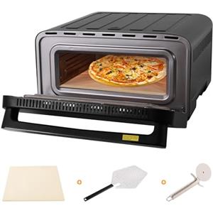 Emphsism Forno Elettrico per Pizza | Forno per Pizza in Acciaio Inox con Touch Screen, Cottura Fino a 430°C con pala per Pizza Taglia Pizza e Pietra per Pizza, Potenza mas 2200W Pizze da 3 min Senza Girarle