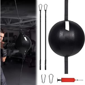 CHSG Palla Di Velocità Sospesa, 77cm Corda Ammortizzante Ad Alta Elasticità, Borsa Di Boxe a Doppia Testa Rotonda, Muay Thai Pugilato Sacco Sport Fitness, Velocità a Doppia Estremità Palla Da Boxe