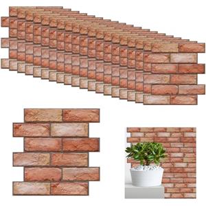 XMSZQU Confezione da 10 Mattoncini Modello Carta da Parati 3d, 30 X 30 cm In PVC Impermeabile Pannelli Finta Pietra per Esterni, Mattoni Adesivi Parete per Porte A Muro Camera da Letto Cucina