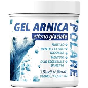 I Rimedi Dei Monaci Gel Arnica Polare 550 ml - Effetto Glaciale con 5% di Mentolo, Diosmina e Olio di Menta - Allevia Muscoli Affaticati e Gambe Stanche - Made in Italy