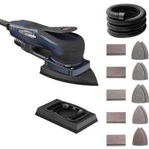 MAXXT Levigatrice Delta e Rettangolare 2IN1 brushless 350W, Diametro orbitale: 3,0mm, 6 velocità regolabili (4000-10000 giri/min), Arresto in 1-2 secondi, Include 20 fogli abrasivi, per angoli stretti