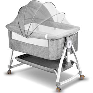 NIKYJM 3 in1 Culla Neonato Lettino Neonato 6 Regolazioni in Altezza Culla con Materasso Morbido e Culla per Bambini su Ruote Frenate Culla Next to me Compatibilità con Più Tipi di Letto