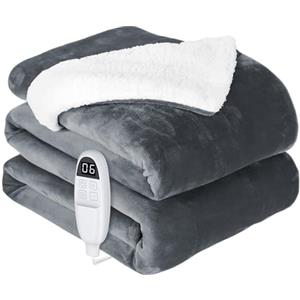 anysun Coperta Elettrica Matrimoniale, Termocoperta Matrimoniale 180 x 130 cm, 6 Livelli di Calore, Timer 10 Ore, Coperta Termica Matrimoniale per Divano Letto di Casa, Lavabile in Lavatrice