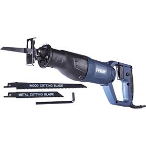 Ferm Seghetto a gattuccio 710W - Scambio rapido della lama - interruttore di blocco - cavo di 3 metri. Include 1 lama per legno, 1 per metallo e 1 chiave esagonale