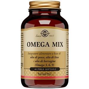 Solgar Omega Mix 60 Perle - Integratore con Omega-3, Omega-6 e Omega-9 per la Salute Cardiaca e del Benessere Generale
