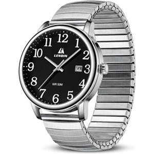 LN LENQIN Orologio Uomo Orologi Analogico Al Quarzo da Uomo Orologi da Polso da Impermeabili Easy Reader Cinturino di Espansione da 38 mm Orologio da Lavoro Alla Moda Con Data