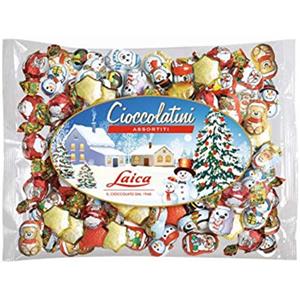 Laica CIOCCOLATINI AL LATTE ASSORTITI SOGGETTI NATALIZI PUPAZZO NEVE NATALE BEFANA 1kg