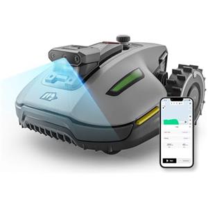 Mammotion YUKA mini Vision Robot Tagliaerba Senza Filo Perimetrale, Senza RTK, Navigazione AI Vision a Tripla Telecamera, Max.700 m², Mappatura Automatica, Controllo via App o Voce, Pendenze 45%