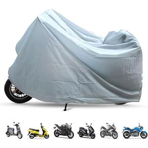 UNIHOC Copertura per Moto, 140 x 240 cm Telo Coprimoto Economico Antipioggia Per Esterno e Intern, Coprimoto Impermeabile, Universale Moto da Esterno Anti Polvere Pioggia Anti Neve Protezione UV (Grigio)