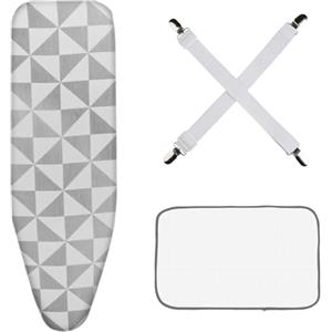 Celiodd Rivestimento per asse da stiro, riflettente, termico, 120 x 41 cm, con panno da stiro e clip di fissaggio, rivestimento per asse da stiro, adatto per ferro da stiro a vapore e ferro da stiro a vapore