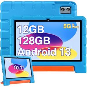 ZIOVO Tablet 10 Pollici Android 13 Tableta, 12GB RAM+128GB ROM(TF 1TB), 5G WiFi Tablet, Octa-Core 2.0 GHz,BT 5.0/8+5 MP/6000mAh/Widget/Tablet per Bambini,Tablets con EVA Caso-Blu