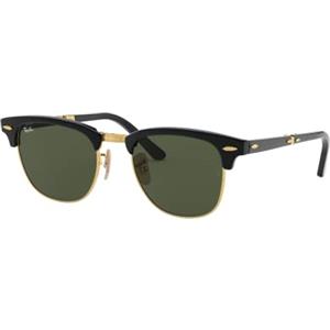 Ray-Ban Clubmaster Folding, Occhiali Da Sole Unisex Adulto, Multicoloured (Black/Green 901), 51 mm Taglia Produttore