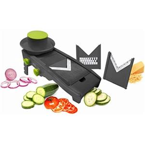 NERTHUS FIH 321 Mandolino di Taglio en V, PP, ABS, S, Silicone e Pom, Grigio/Verde