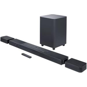 JBL Bar 1300, Soundbar a 11.1.4 Canali per TV con Casse Altoparlanti Surround Rimovibili a Batteria, Telecomando, Dolby Atmos, MultiBeam e DTS:X, Connessione HDMI eARC con 4K Dolby Vision, Nero